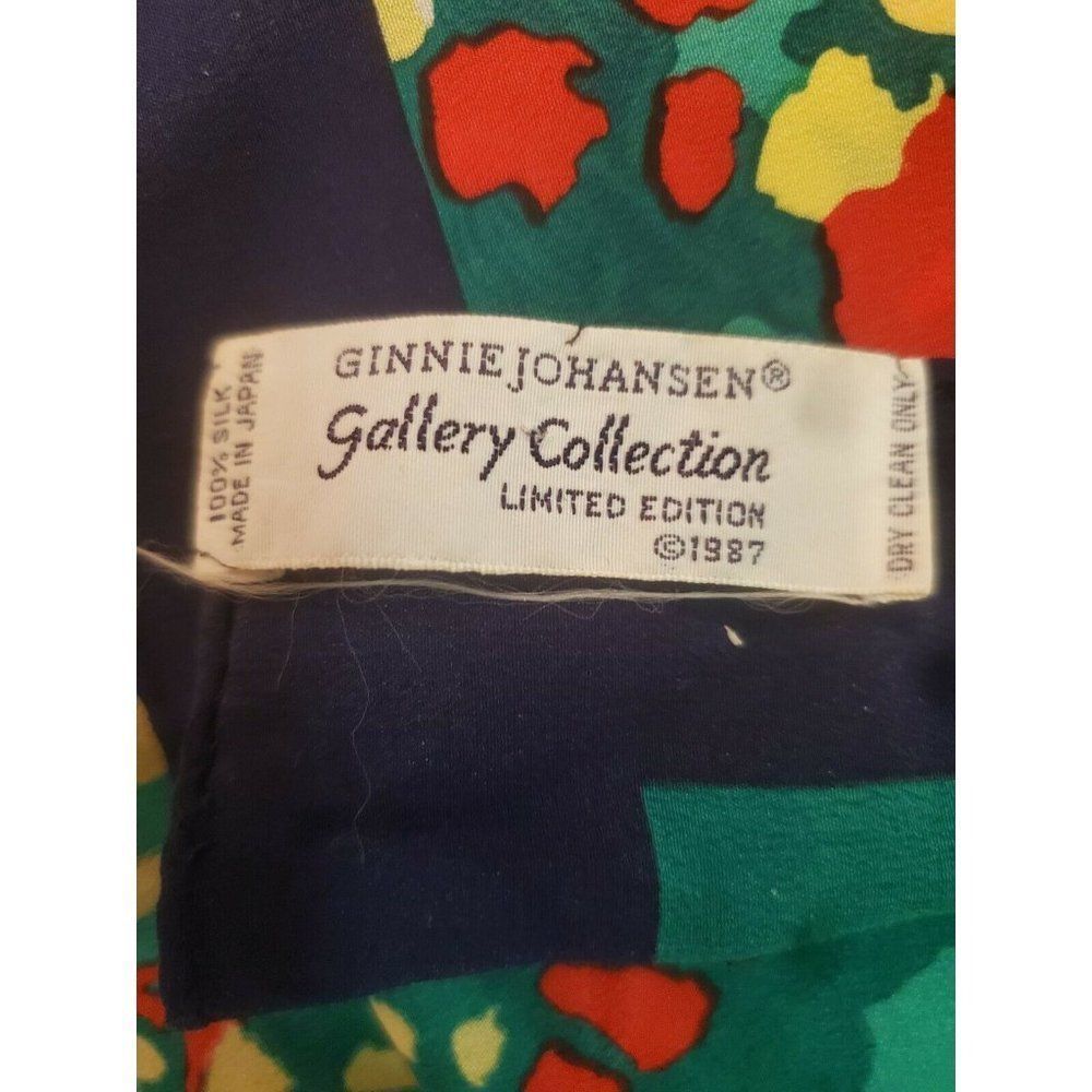 Vintage Ginnie Johansen Limited Edition 1987 Silk Scarf Ocean Scene Green... - Picture 6 of 6
